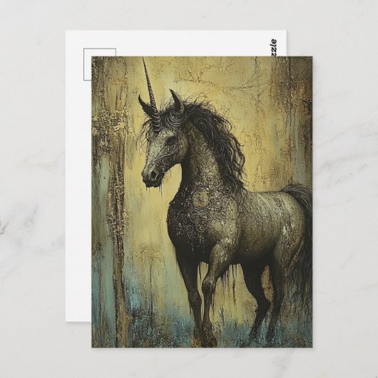 Dark Grunge Unicorn Briefkaart (Voorkant / Achterkant)