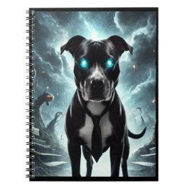 Dark Guardian: Zwarte pitbull met hypnotiserende b Notitieboek