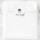 Dark Hair Boy Afstuderen Dank je Stickers (Tas)