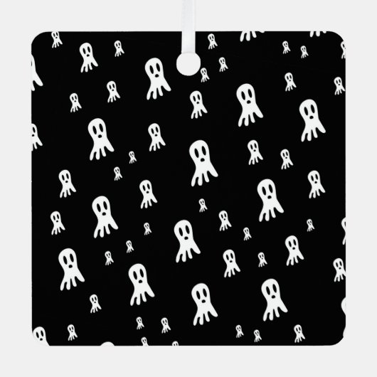 Dark Halloween Ghosts Metalen Ornament (Voorkant)