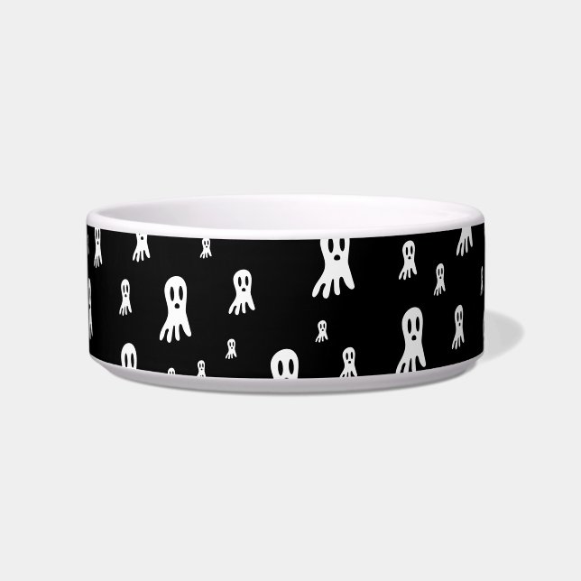 Dark Halloween Ghosts Voerbakje (Voorkant)