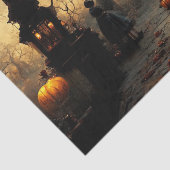 Dark Halloween Night Town Street Tissuepapier (Detail)