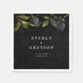 Dark Halloween Roos bruiloft Servet (Voorkant)