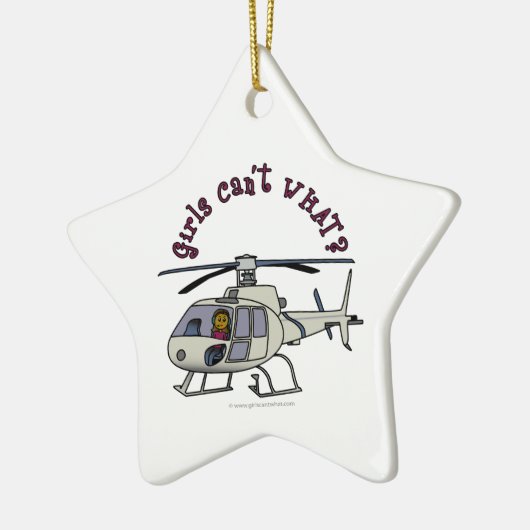 Dark Helikopter Pilot Girl Keramisch Ornament (Links)