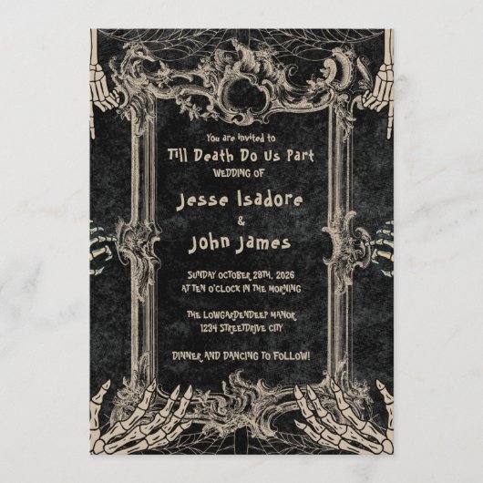 Dark Horror Till Death Do Us Part Wedding Kaart (Voorkant)