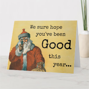 Dark Humor Kerstman met een Pistool Kaart