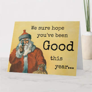 Dark Humor Kerstman met een Pistool Kaart