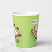 Dark Humor Native Amerikaanse Thanksgiving Cartoon Papieren Bekers (Links)