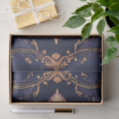 Dark Indian Folk Floral Demask Pattern Tissuepapier (Geschenk)