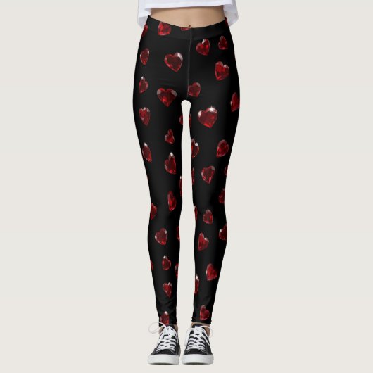 Dark Jeweled Heart Leggings (Devant)