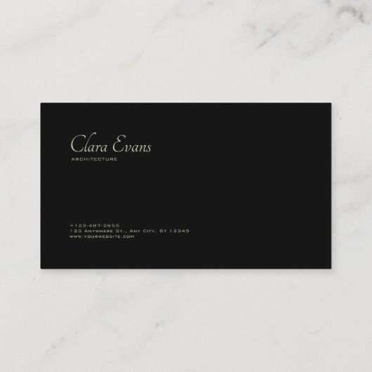 Dark Jungle Tropical Foliage Minimalist Black Visitekaartje (Achterkant)