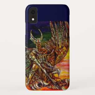 DARK KNIGHT EN DRAGON Fantasy iPhone XR Hoesje