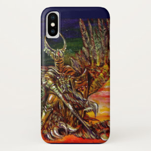 DARK KNIGHT EN DRAGON Fantasy iPhone X Hoesje