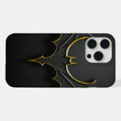 ​Dark Knight Gold Bat Symbol on Black Leather Text (Verso Horizontal)