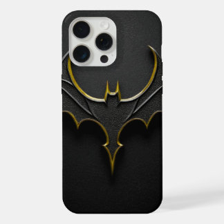 ​Dark Knight Gold Bat Symbol on Black Leather Text