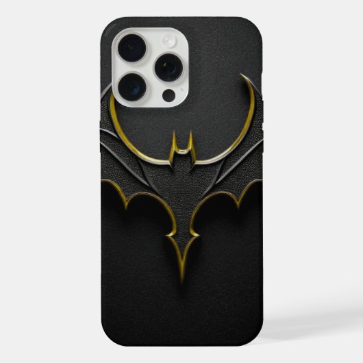 ​Dark Knight Gold Bat Symbol on Black Leather Text (Verso)