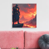 Dark Knight of Flame Canvas Afdruk (Insitu (Woonkamer))