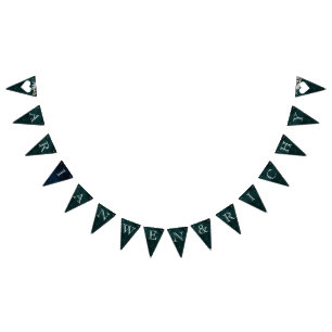 Dark Krans Bunting Flags Emerald Vlaggetjes