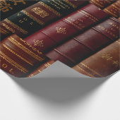 Dark Leather Book Spines Boekenliefhebbers Cadeaupapier (Hoek)