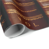 Dark Leather Book Spines Boekenliefhebbers Cadeaupapier (Rol Hoek)