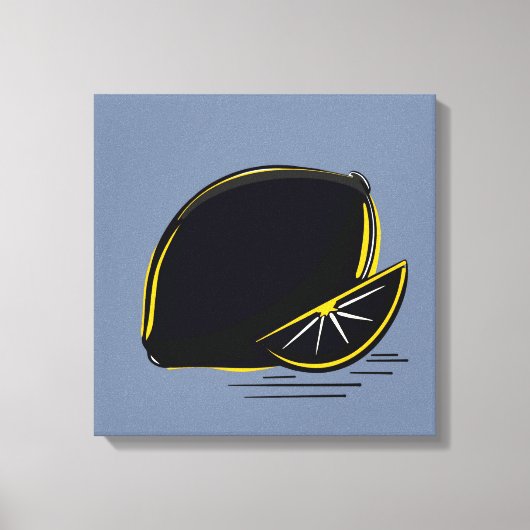 Dark Lemon – Minimal Graphic Art Canvas Afdruk (Voorkant)