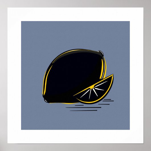 Dark Lemon – Minimal Graphic Art  Poster (Voorkant)