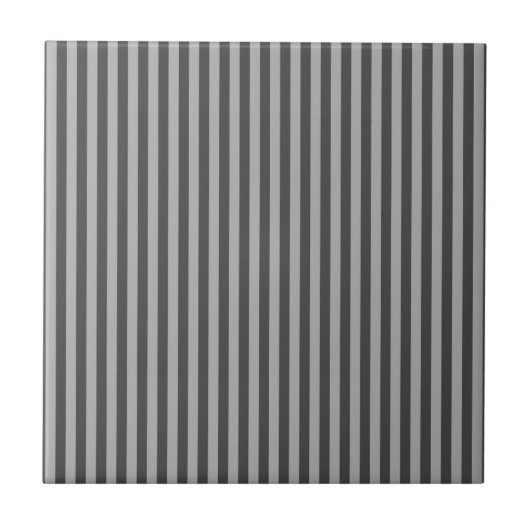 Dark Light Gray Vertical Lines Geometric Stripes Tegeltje (Voorkant)