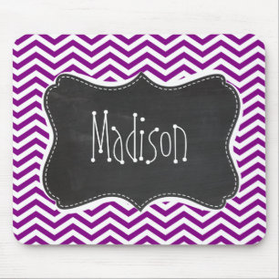 Dark Magenta Chevron; Retro schoolbord Muismat