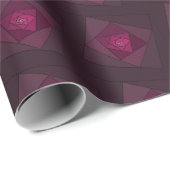 Dark Magenta Modern Geometric Layered Pattern Cadeaupapier (Rol Hoek)