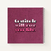 Dark Magenta Nom personnalisé Gratitude Journal (Dos)