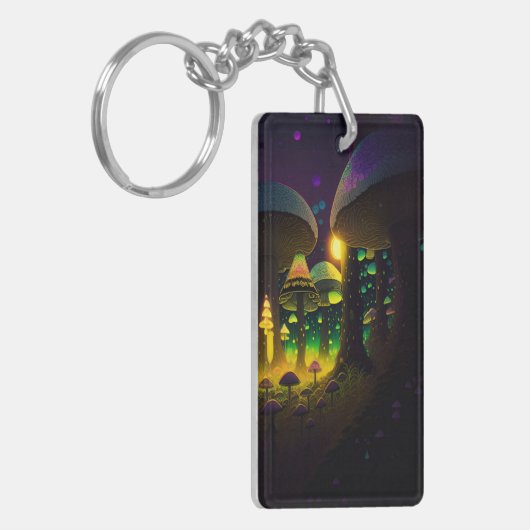 Dark Magical Luminous Mushrooms Acryl Sleutelhange Sleutelhanger (Voorkant Links)