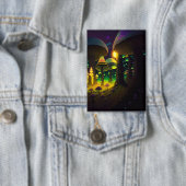 Dark Magical Luminous Mushrooms Button (Insitu)