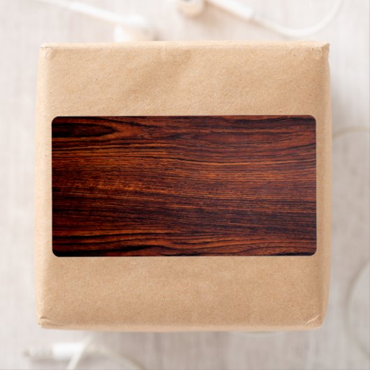 Dark Mahogany wood grain | bruin houten patroon Etiket (Insitu)