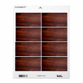 Dark Mahogany wood grain | bruin houten patroon Etiket (Full Sheet)