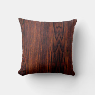 Dark Mahogany wood grain   bruin houten patroon Kussen