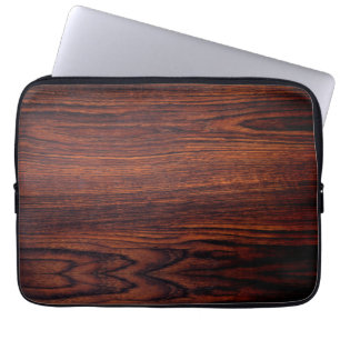 Dark Mahogany wood grain bruin houten patroon Laptop Sleeve
