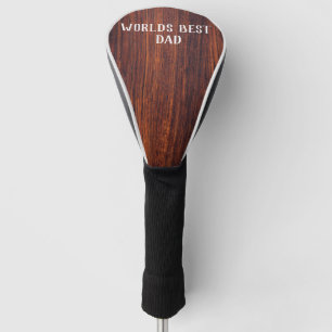 Dark Mahogany wood grain Wereld beste vader Golfheadcover