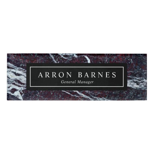 Dark Marble Medewerker Mannelijk Naambadge (Voorkant)