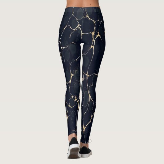 Dark Marble Pattern Abstract Alcohol Ink Style 1 Leggings (Achterkant)
