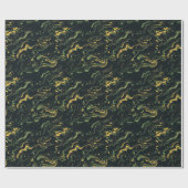 Dark Marble Swirl Wrapping Paper Cadeaupapier (Vlak)