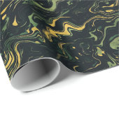 Dark Marble Swirl Wrapping Paper Cadeaupapier (Rol Hoek)