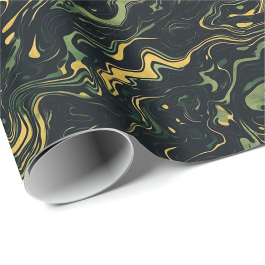 Dark Marble Swirl Wrapping Paper Cadeaupapier (Rol Hoek)