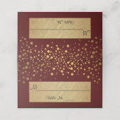 Dark Maroon en Gold Chevron en Confetti Stippen 2 (Buitenkant ongevouwen)