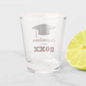 Dark Maroon Gray Afstuderen College Shot Glas (Achterkant)