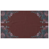 Dark Maroon Herfst Bloemen Huwelijk Tafelkleed (Voorkant (Horizontaal))