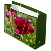 Dark Maroon velvet peonies Groot Cadeauzakje (Voorkant Gekanteld)