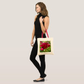 Dark Maroon velvet peonies Tote Bag (Voorkant (model))