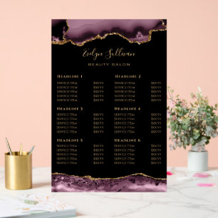 Dark Mauve Agaat prijslijst Acryl teken Bord