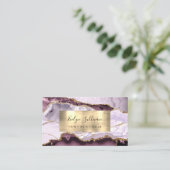 Dark Mauve Lilac et Gold Agate Carte de visite (Debout devant)