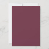 Dark Mauve Minimal Monogram bruiloft Kaart (Achterkant)